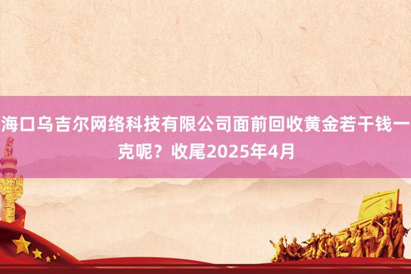 海口乌吉尔网络科技有限公司面前回收黄金若干钱一克呢？收尾2025年4月